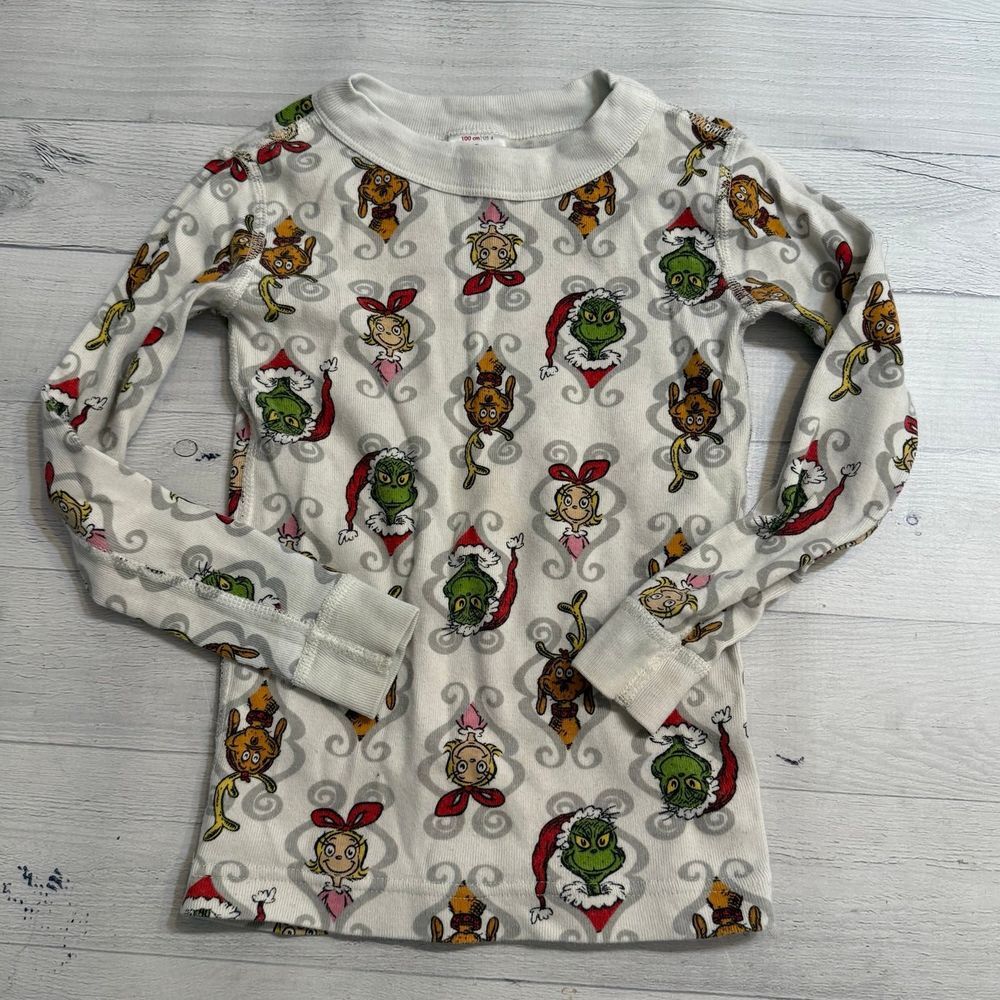 Hanna Andersson grinch kids pajamas top only 100/4‎